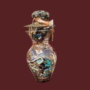 Wearable 5LB Jewelry Jar Of Assorted Costume Jewelry Glass Jar Not Inclu…